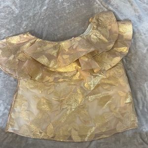 NWT Lilly Pulitzer Trixie one shoulder blouse in gold